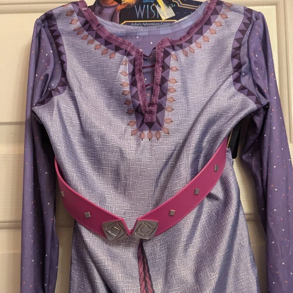 NWT Disney Asha 'Wish' Adventure Dress Purple Girls 4-6x Costume Christmas Gift